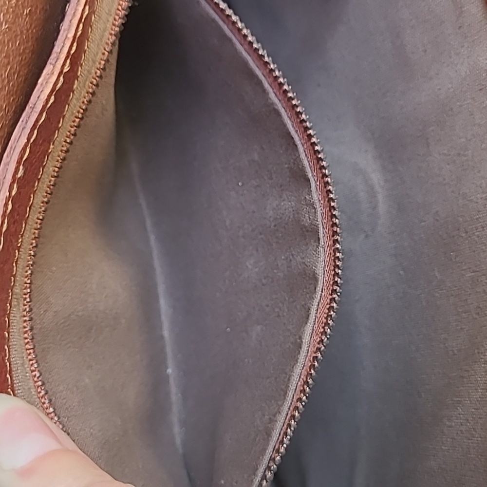 Lucky Brand Reddish Brown Leather Crossbody Bag with Tassel - Picture 5 of 9
